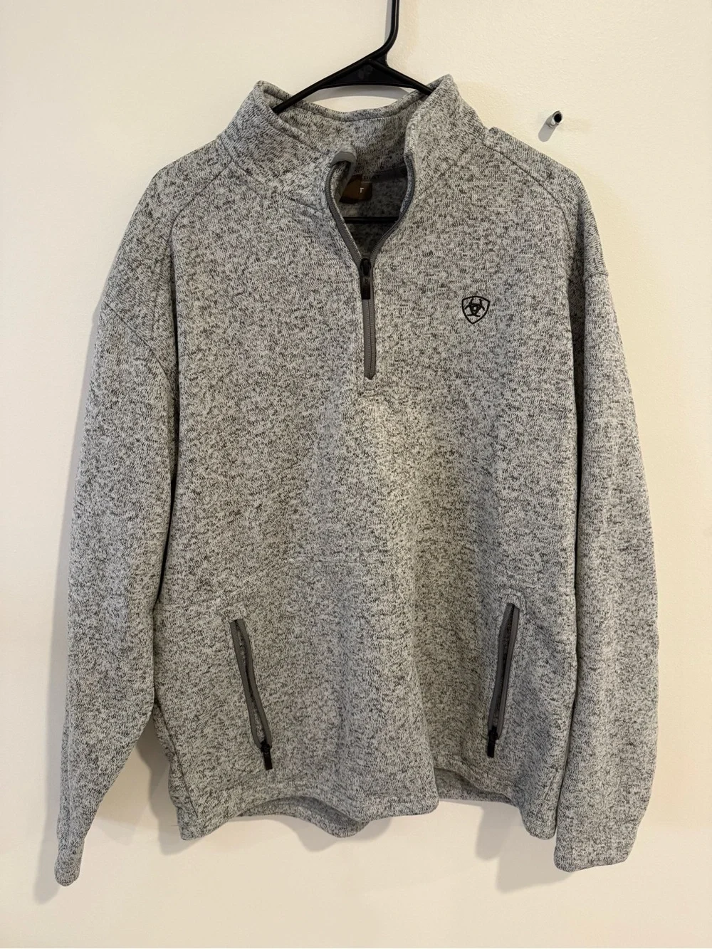 Ariat Men's Grey Heather Quarter-Zip Pullover